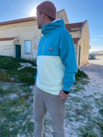 Unisex Half Zip Hood Sweat