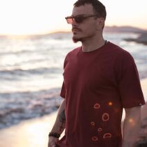 Unisex Shirt Qualle, dunkelrot