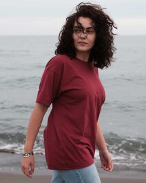 Unisex Shirt Qualle, dunkelrot