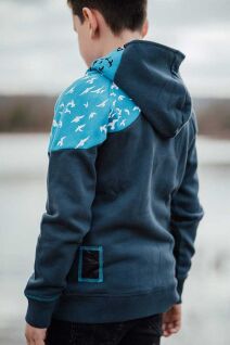 Kids Zip Hood Sweat | Wind dunkelblau