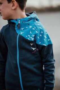 Kids Zip Hood Sweat | Wind dunkelblau