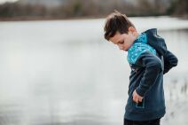 Kids Zip Hood Sweat | Wind dunkelblau