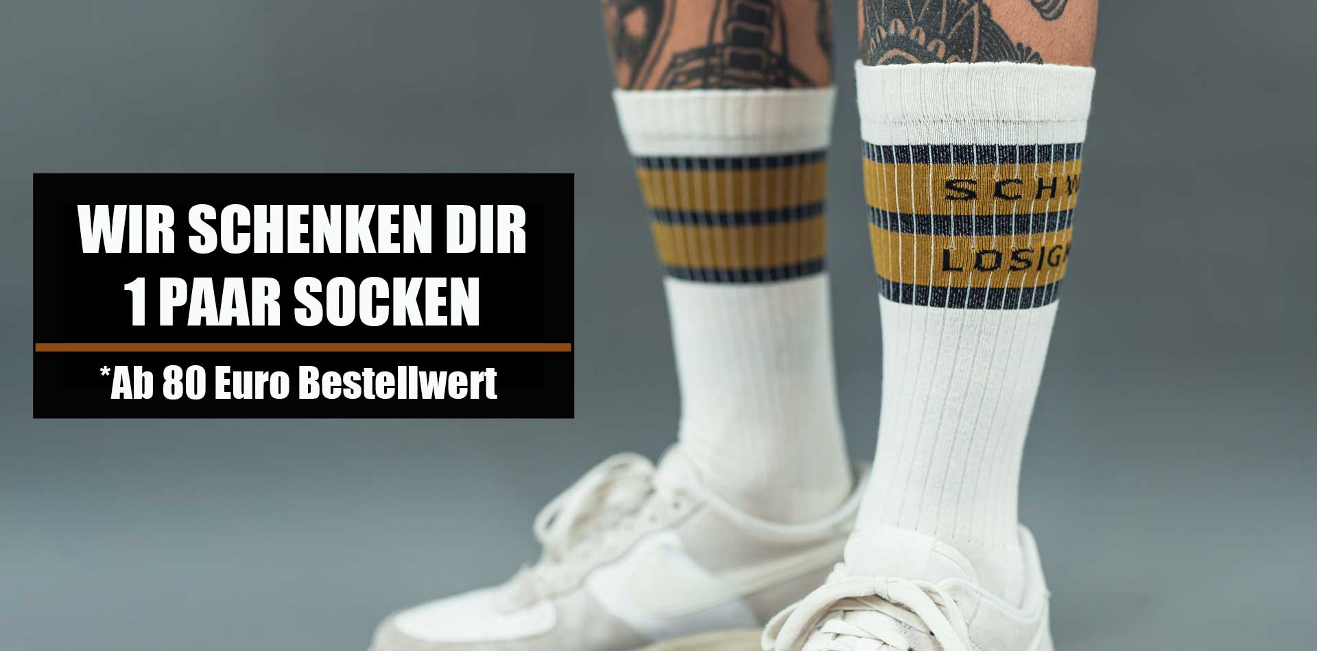 Socken for free ab einem Einkauf von 80 Euro.